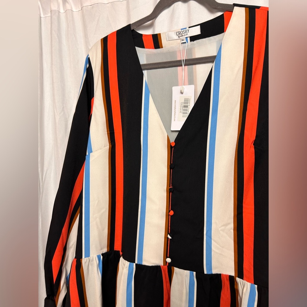 Crosby by Mollie Burch Clover dress in Cafe Stripe, size XL. NWT.